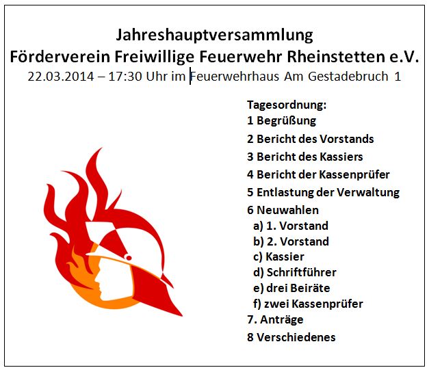 Plakat TOP JHV FVFFRH 2014 mit Rahmen