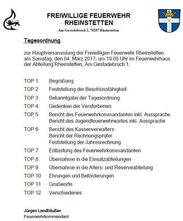 Einladung JHV 2017